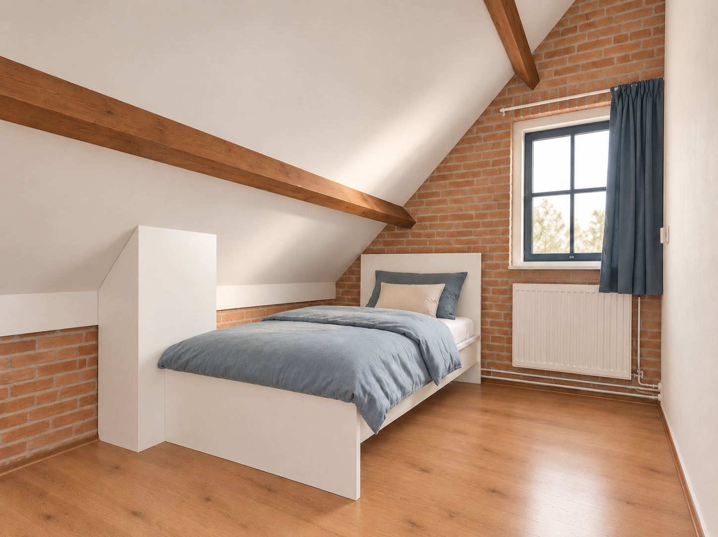 Eenpersoonsslaapkamer van Schouwshuisje